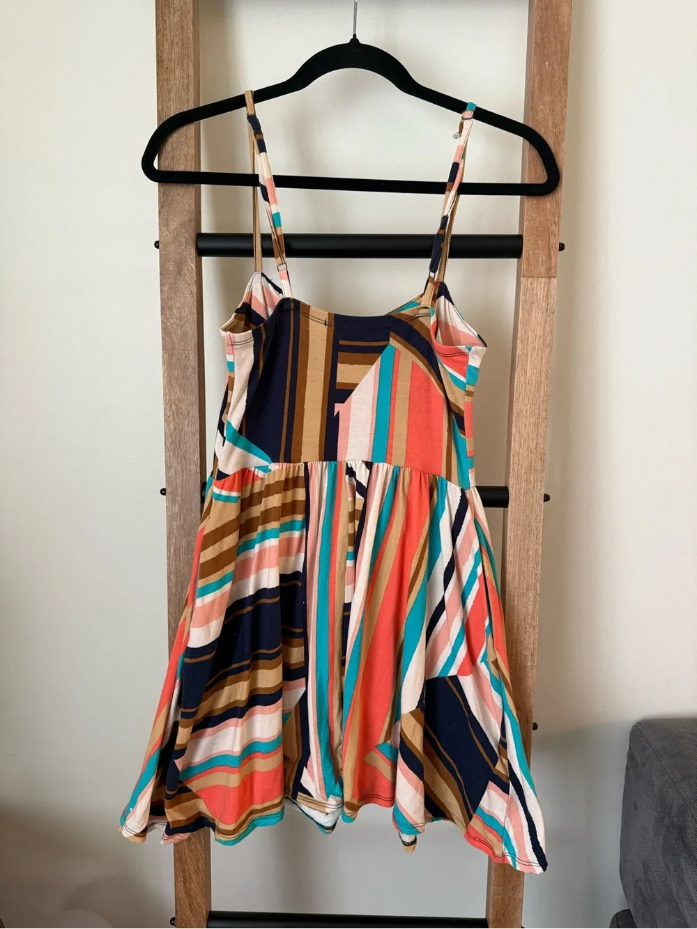 American Rag Coral Teal Navy Striped Sundress - Picture 3 of 5